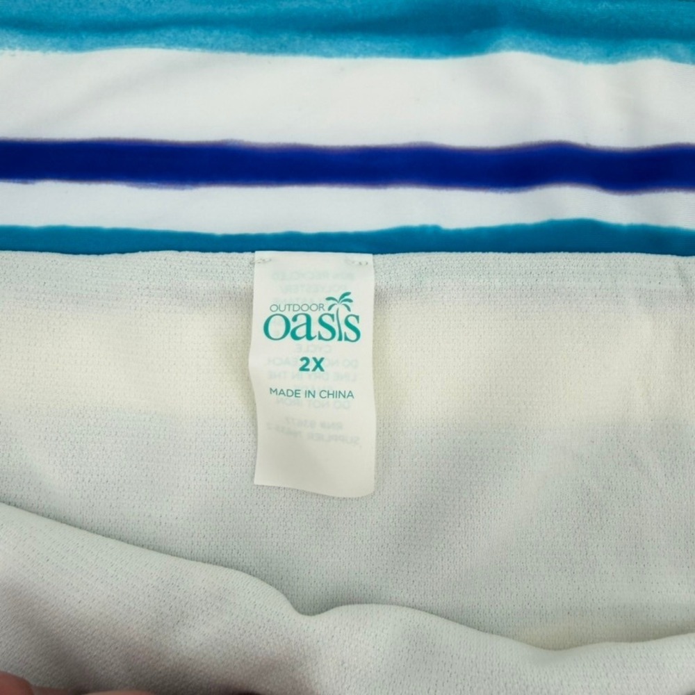 Outdoor Oasis Women 2X Blue Stripe High Waisted Full Coverage Bikini Bottoms NWT - Picture 4 of 9